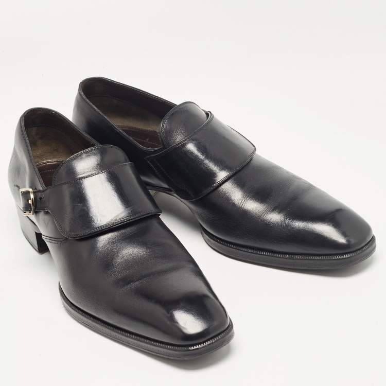 Pre Owned Tom Ford Black Leather Oxfords Size 43.5