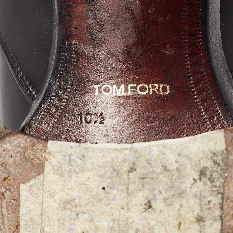 Pre Owned Tom Ford Black Leather Oxfords Size 43.5