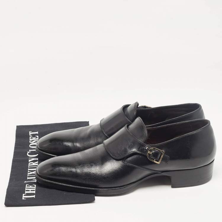 Pre Owned Tom Ford Black Leather Oxfords Size 43.5