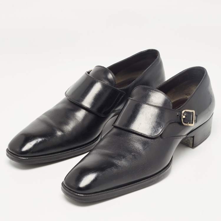 Pre Owned Tom Ford Black Leather Oxfords Size 43.5