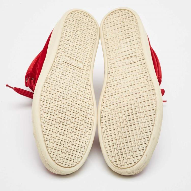 Pre Owned Tom Ford Red Velvet Russell High Top Sneakers Size 44