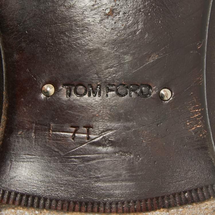 Pre Owned Tom Ford Brown Leather Edgar Tassel Loafers Size 40