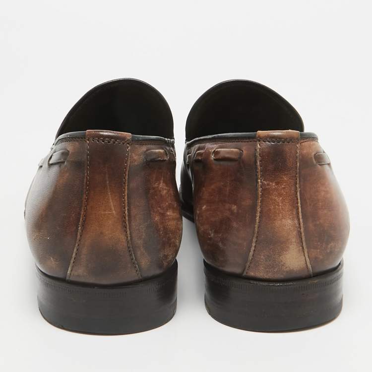 Pre Owned Tom Ford Brown Leather Edgar Tassel Loafers Size 40