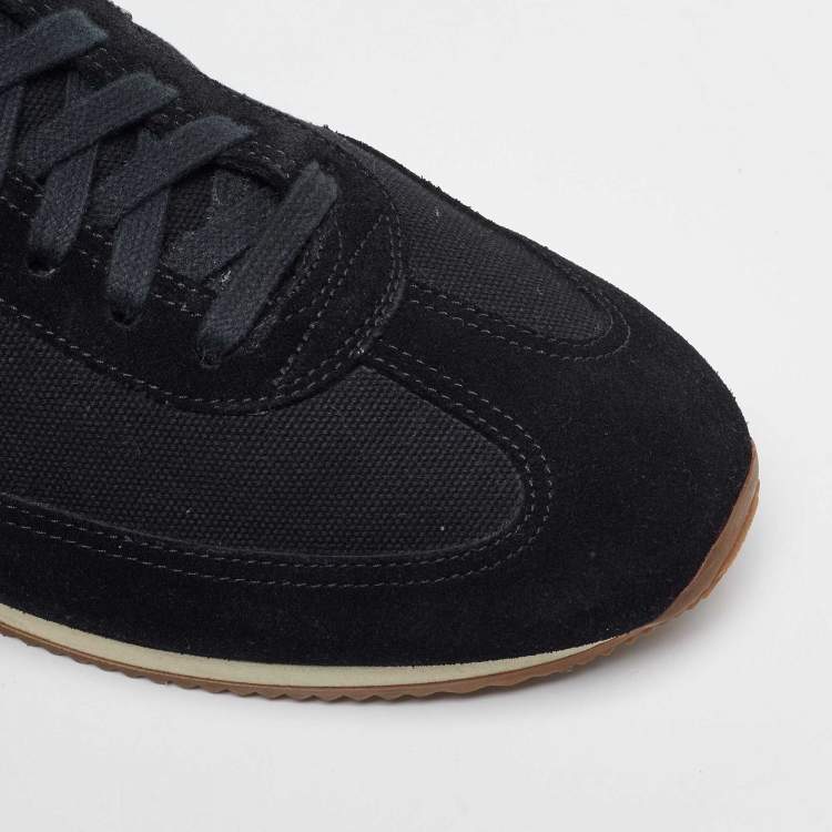 Pre Owned Tom Ford Black Canvas and Suede Low Top Sneakers Size 44