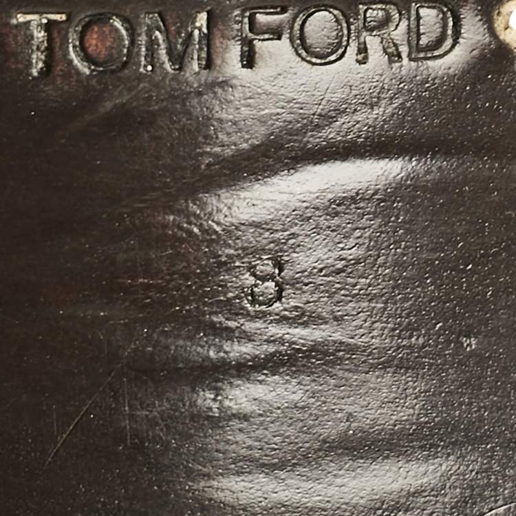 Pre Owned Tom Ford Black Leather Elkan Monk Strap Derby Size 42
