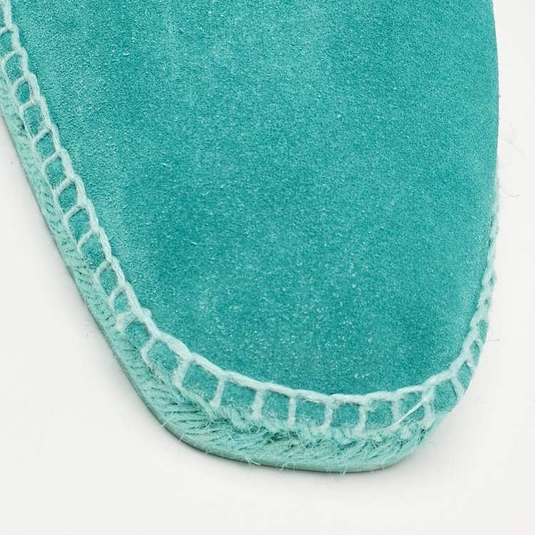 Pre Owned Tom Ford Blue Suede Barnes Slip On Espadrille Size 45