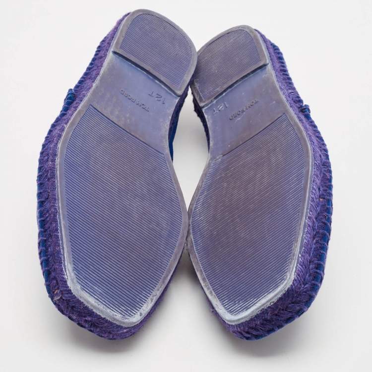 Pre Owned Tom Ford Navy Blue Suede Barnes Espadrilles Size 45