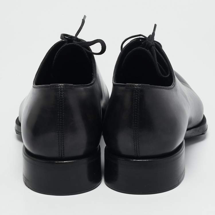 Pre Owned Tom Ford Black Leather Lace Up Oxfords Size 41.5 