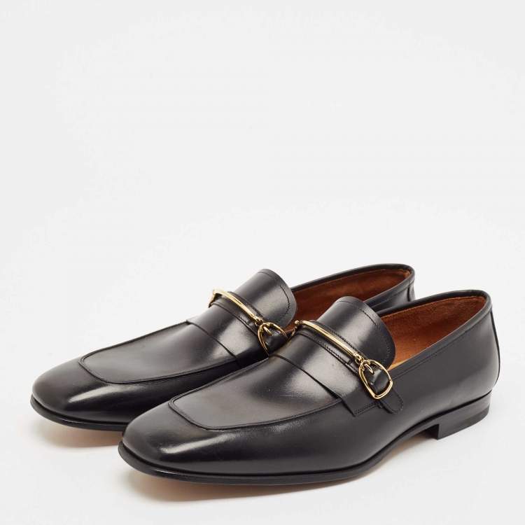 Pre Owned Tom Ford Black Leather Slip On Loafers Size 43