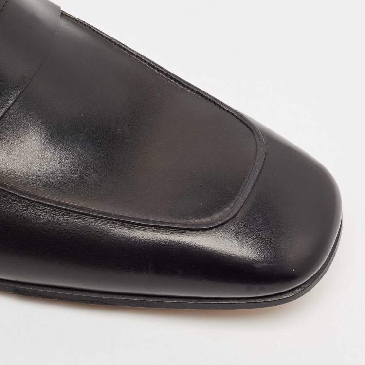 Pre Owned Tom Ford Black Leather Slip On Loafers Size 43
