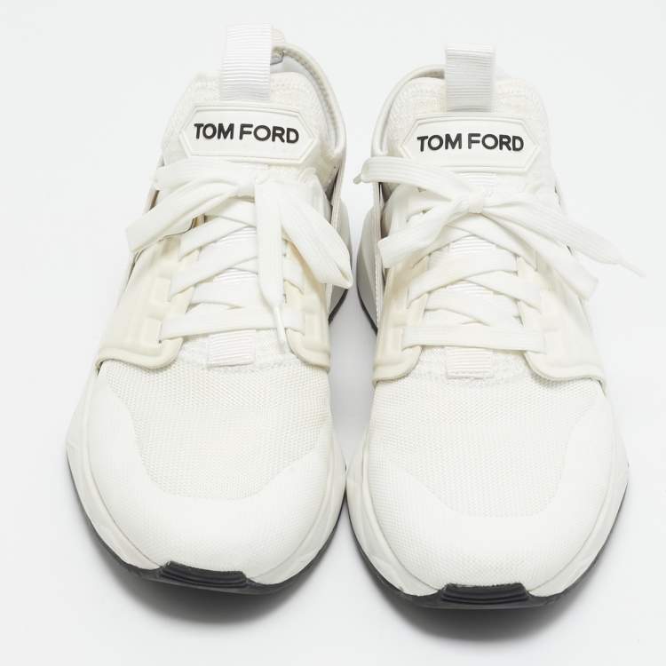 Pre Owned Tom Ford White Mesh and Neoprene Jago Sneakers Size 44
