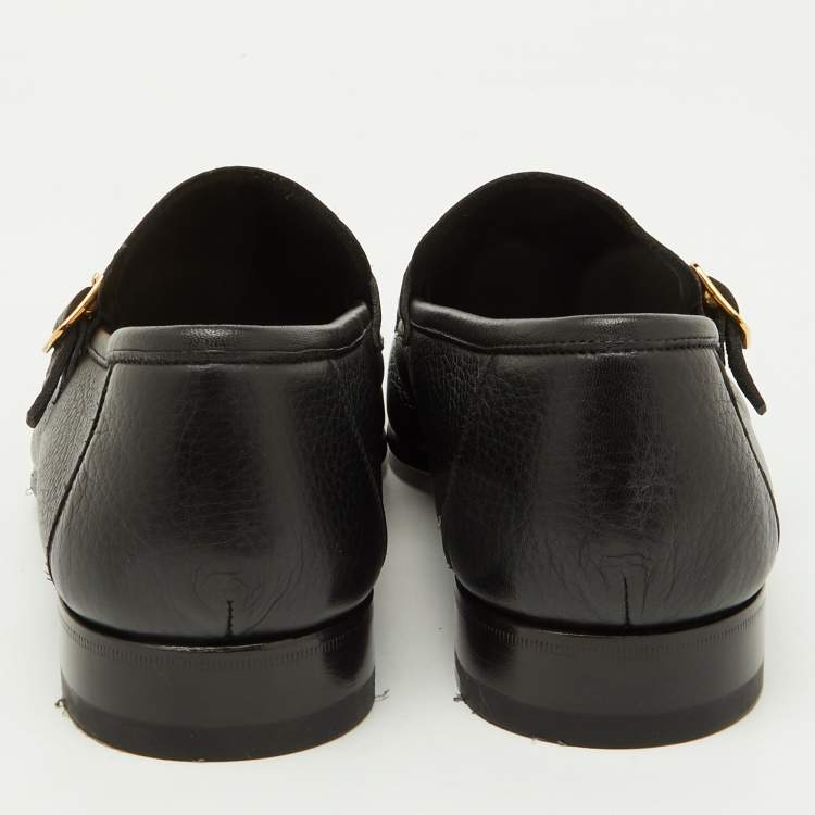 Pre Owned Tom Ford Black Leather Dover Slip On Loafers Size 40