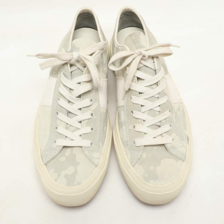 Pre Owned Tom Ford Grey Cammo Suede Cambridge Lace Up Sneakers Size 43