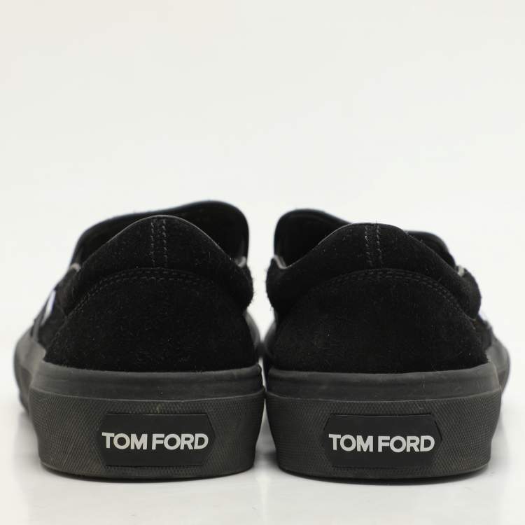 Pre Owned Tom Ford Black Suede Cambridge Slip-on Sneakers Size 43