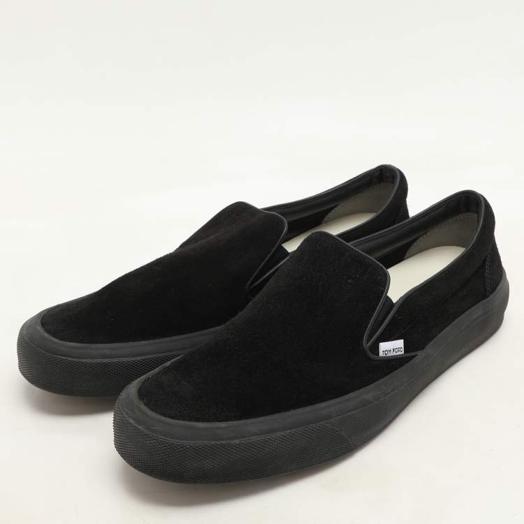 Pre Owned Tom Ford Black Suede Cambridge Slip-on Sneakers Size 43
