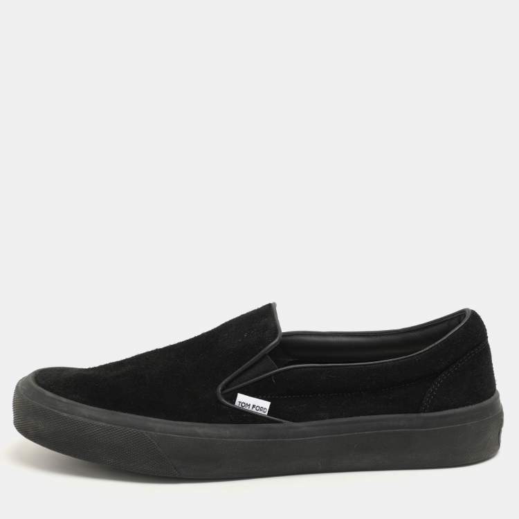 Pre Owned Tom Ford Black Suede Cambridge Slip-on Sneakers Size 43