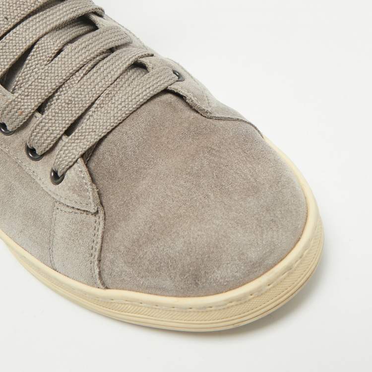 Pre Owned Tom Ford Grey Suede Russell High Top Sneakers Size 45