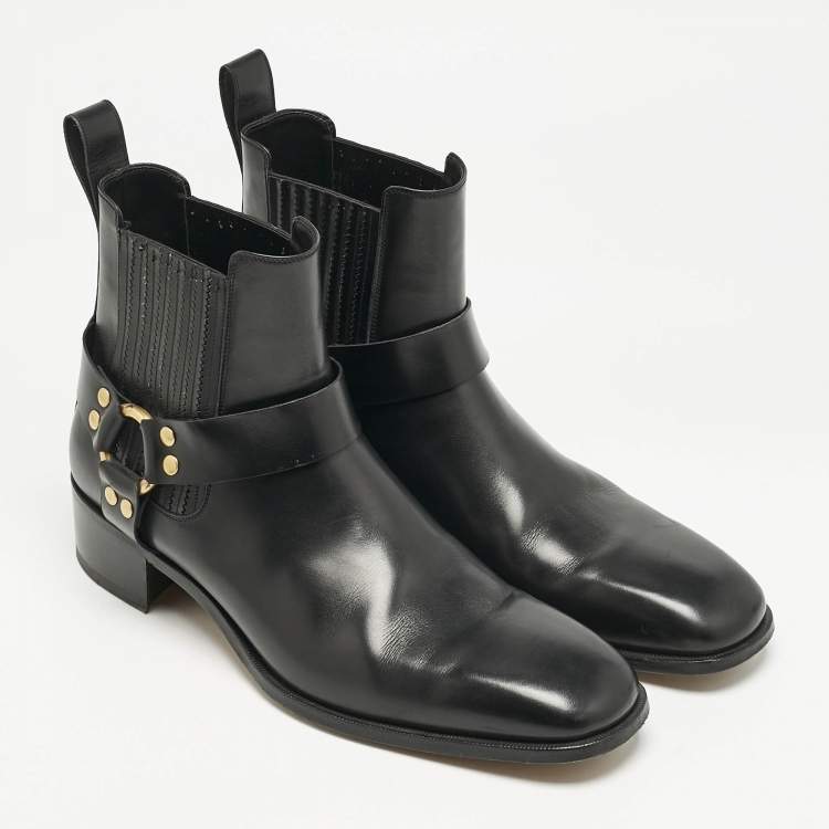 Pre Owned Tom Ford Black Leather Rupert Jodhpur Ankle Boots Size 44