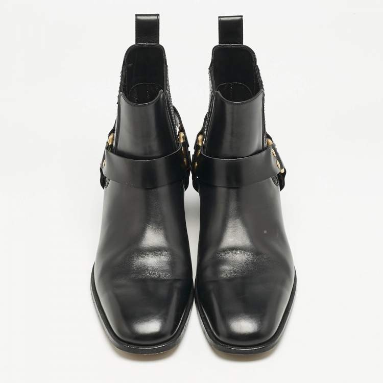 Pre Owned Tom Ford Black Leather Rupert Jodhpur Ankle Boots Size 44