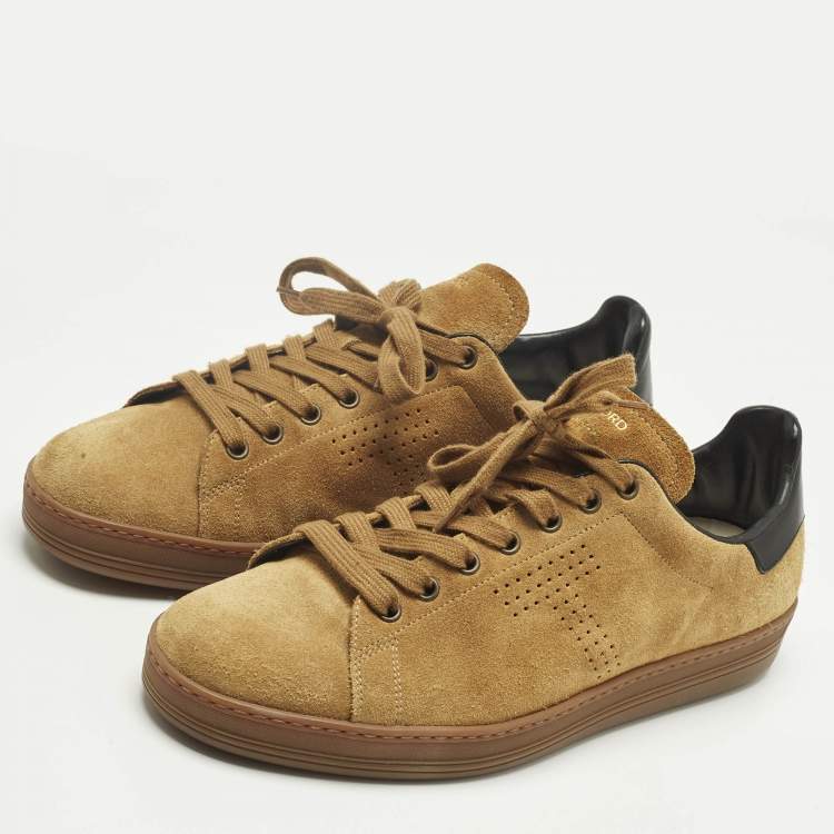 Pre Owned Tom Ford Brown Suede Warwick Lace Up Sneakers Size 40