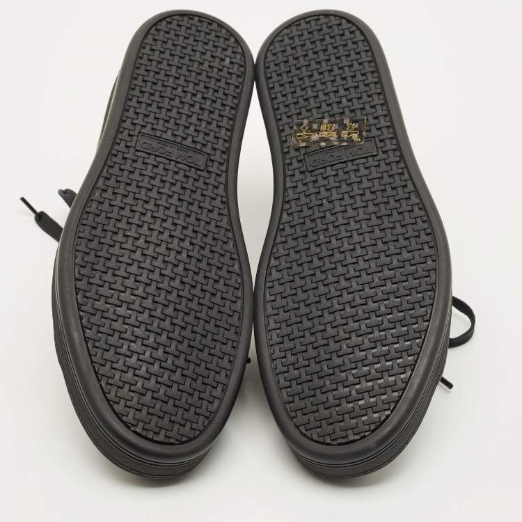 Pre Owned Tom Ford Warwick Size 41 Black Leather Low Top Sneakers