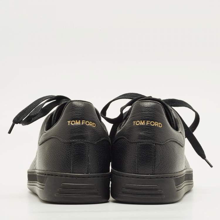 Pre Owned Tom Ford Warwick Size 41 Black Leather Low Top Sneakers