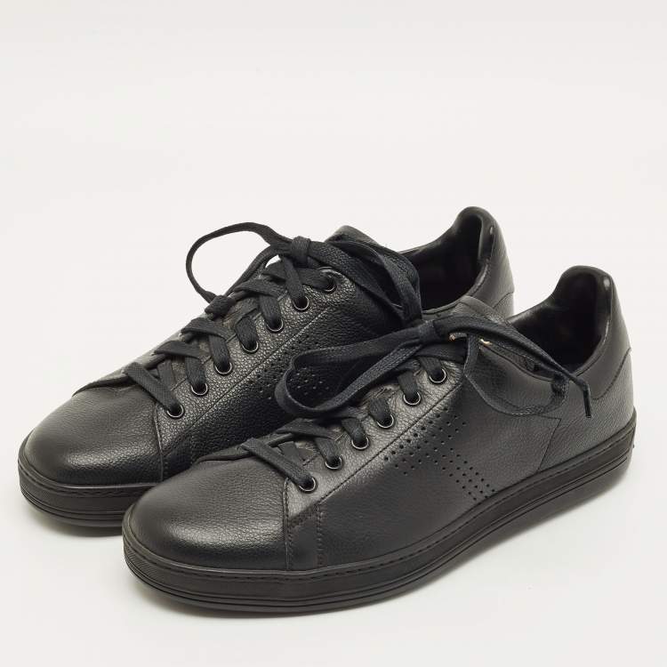 Pre Owned Tom Ford Warwick Size 41 Black Leather Low Top Sneakers