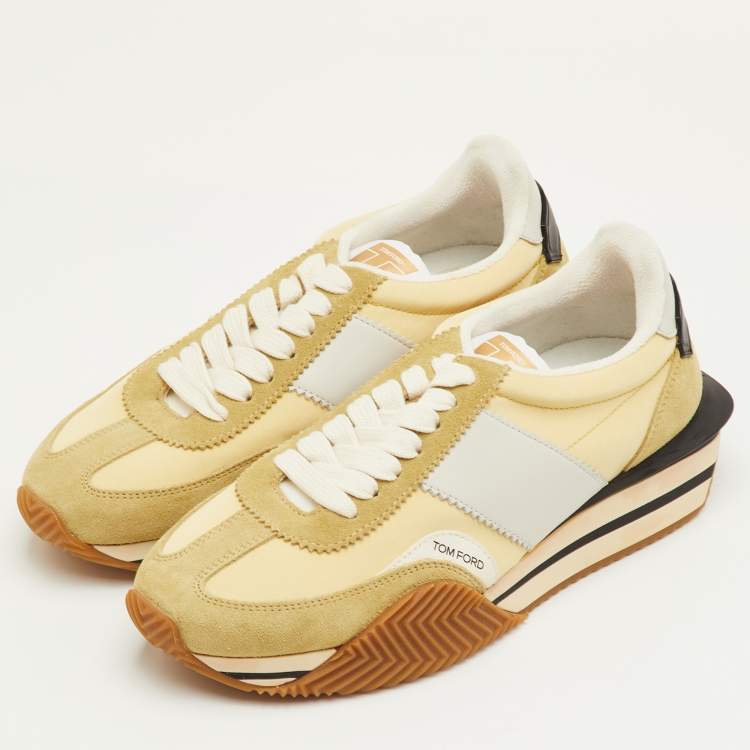 Pre Owned Tom Ford James Size 42 Multicolor Canvas and Suede Low Top Sneakers