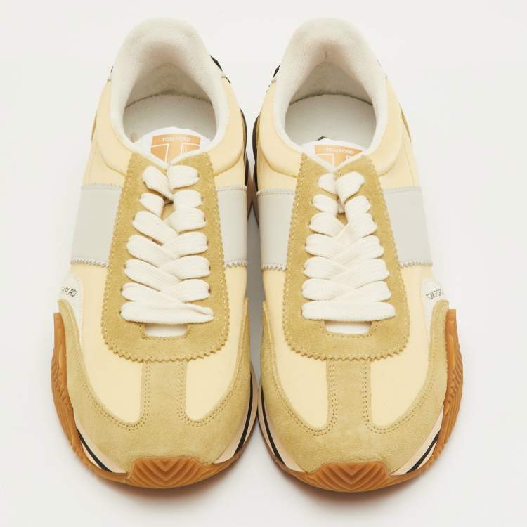 Pre Owned Tom Ford James Size 42 Multicolor Canvas and Suede Low Top Sneakers