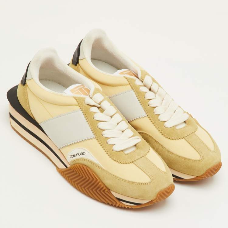 Pre Owned Tom Ford James Size 42 Multicolor Canvas and Suede Low Top Sneakers