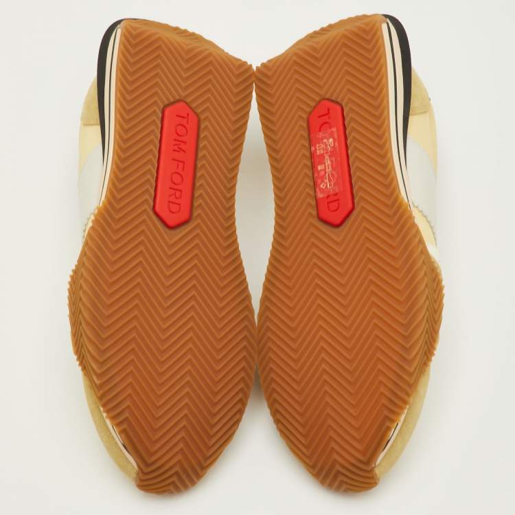 Pre Owned Tom Ford James Size 42 Multicolor Canvas and Suede Low Top Sneakers