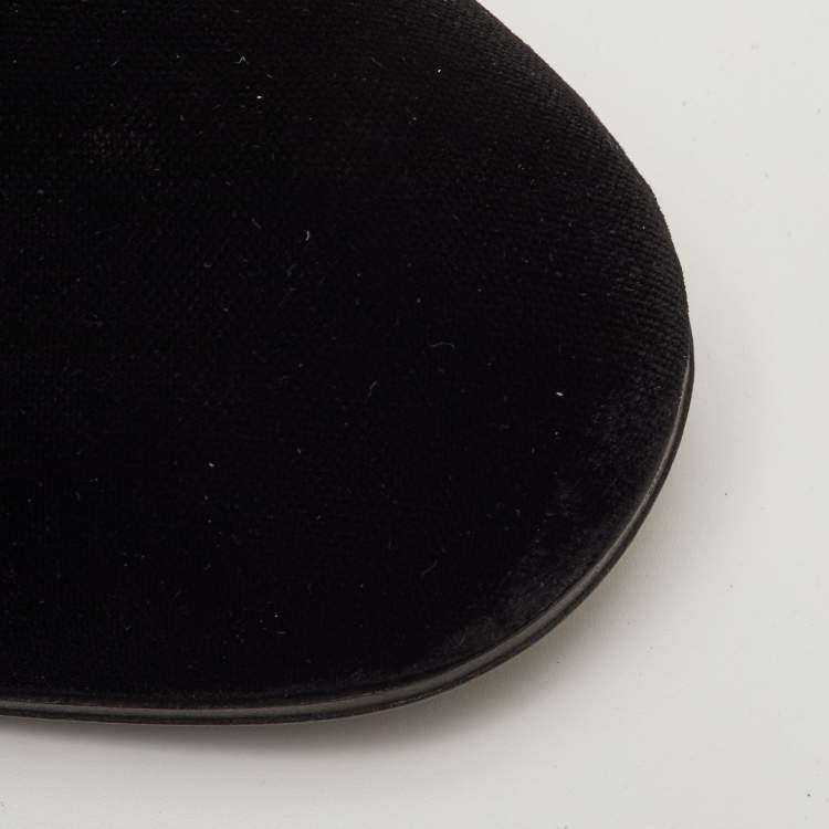 مملوكة مسبقًا Tom Ford Size 42 Black Velvet Tassel Smoking Slippers