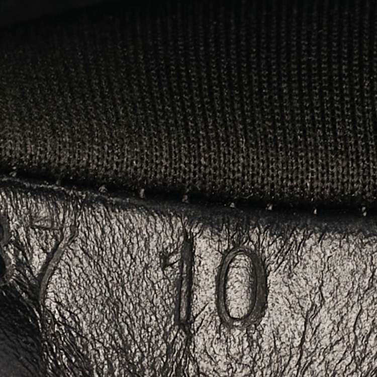 Pre Owned Tom Ford Harrison Size 43 Black Leather Perforated Logo Slide Sandals