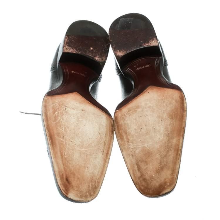 Pre Owned Tom Ford Brown Leather Gianni Brogue Austin Cap Toe Oxfords Size 41.5