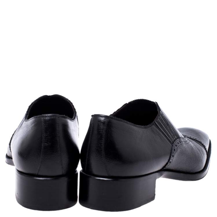 Pre Owned Tom Ford Black Leather Slip On Loafers Size 44.5