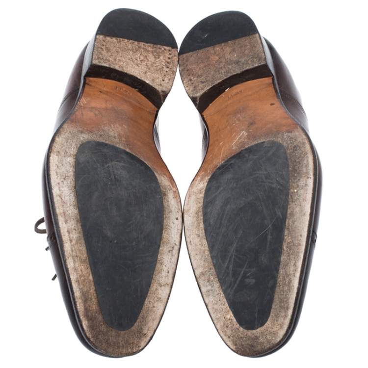 Pre Owned Tom Ford Brown Leather Charles Oxfords Size 44.5