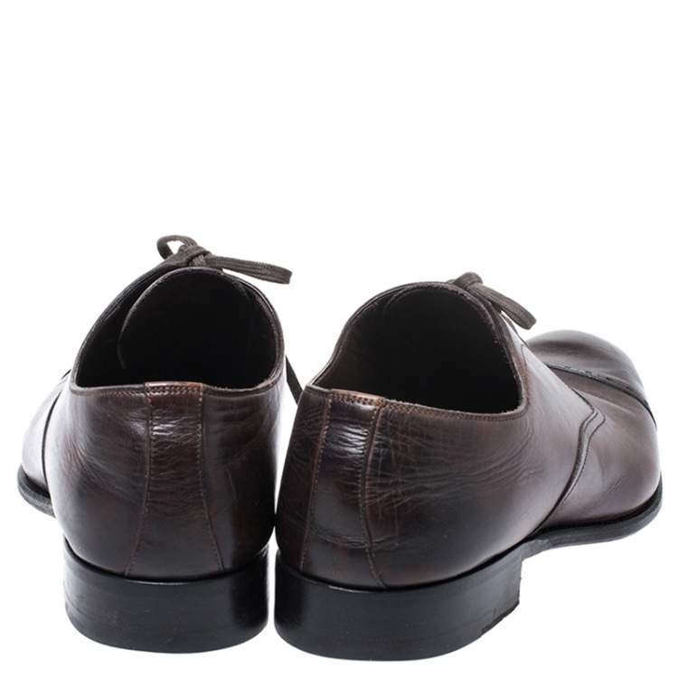 Pre Owned Tom Ford Brown Leather Charles Oxfords Size 44.5