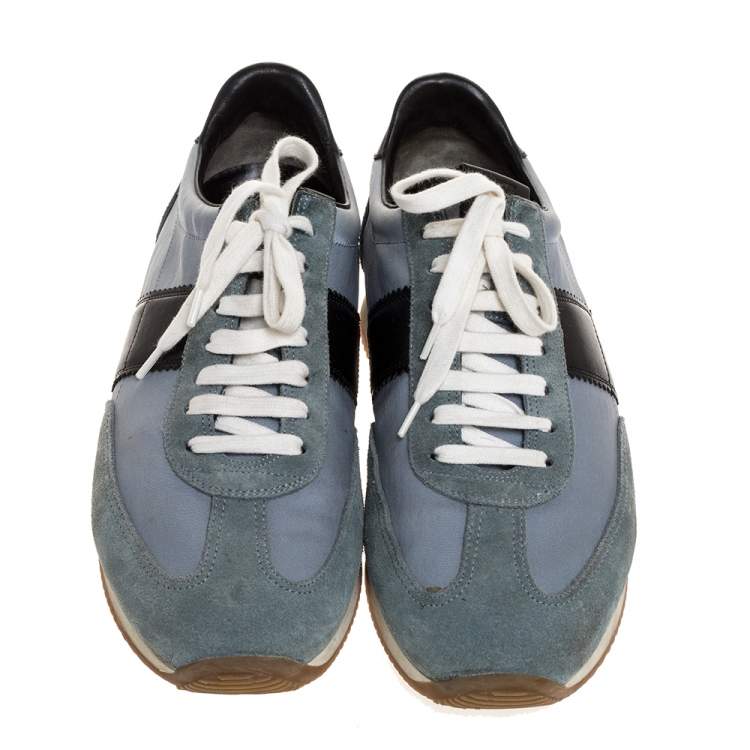 Pre Owned Tom Ford Tricolor Canvas And Suede Orford Sneakers Size 45