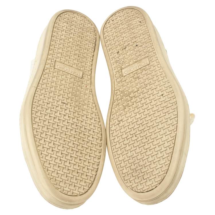 Pre Owned Tom Ford White Leather Warwick Low Top Sneakers Size 41.5