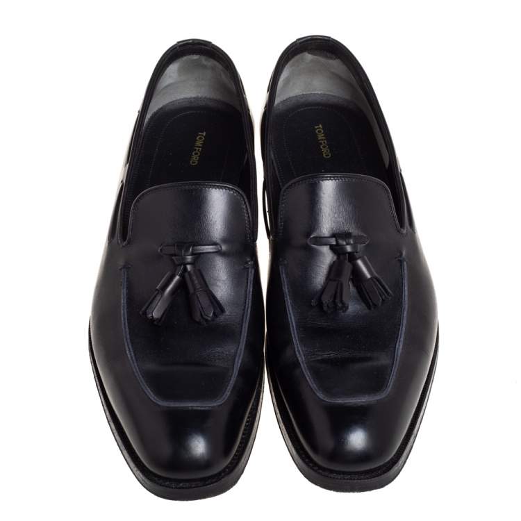Pre Owned  Tom Ford Black Patent Leather Tassel Detail Loafers Size 40