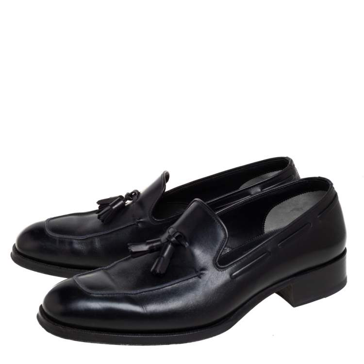 Pre Owned  Tom Ford Black Patent Leather Tassel Detail Loafers Size 40