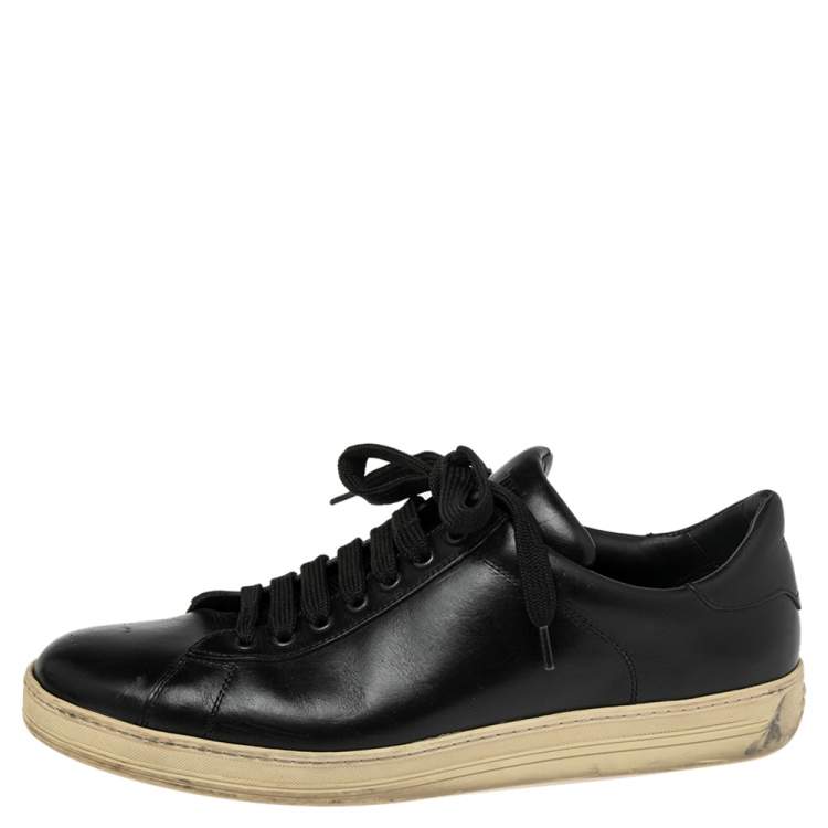 Tom Ford Black Leather Warwick Low Top Sneakers Size 44 Tom Ford | TLC