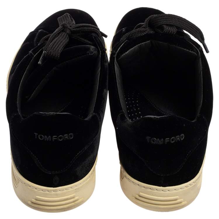Pre Owned Tom Ford Black Velvet Low Top Sneakers Size 45