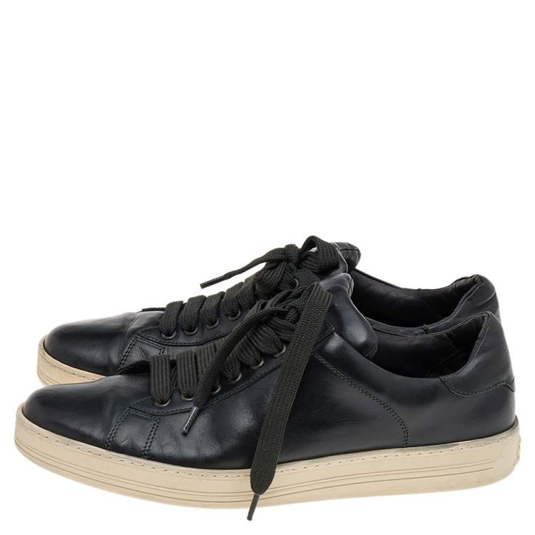 Pre Owned Tom Ford Black Leather Low Top Sneakers Size 42