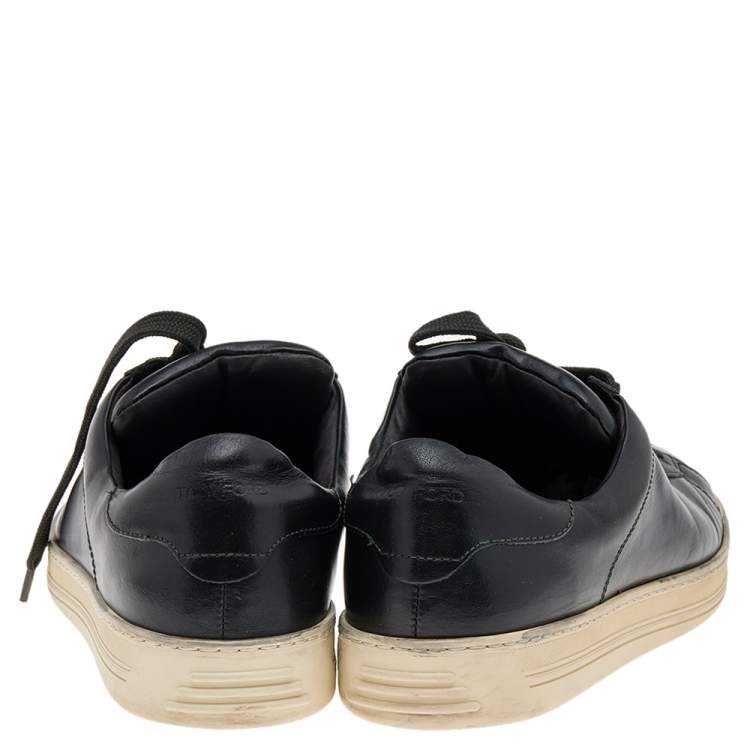 Pre Owned Tom Ford Black Leather Low Top Sneakers Size 42