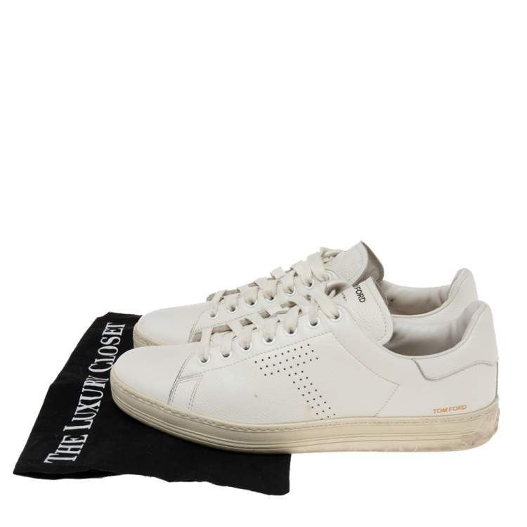 Pre Owned Tom Ford White Leather Low Top Sneakers Size 40