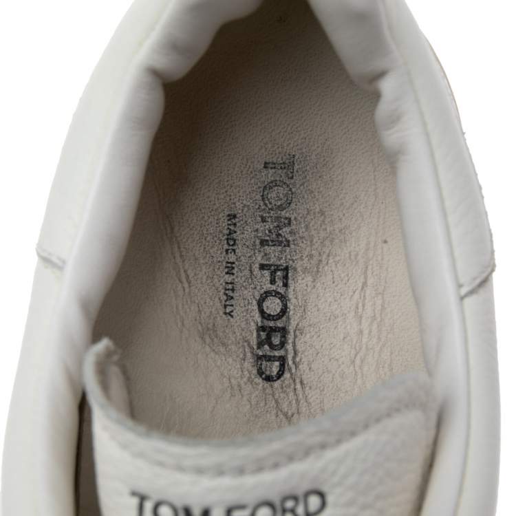 Pre Owned Tom Ford White Leather Low Top Sneakers Size 40