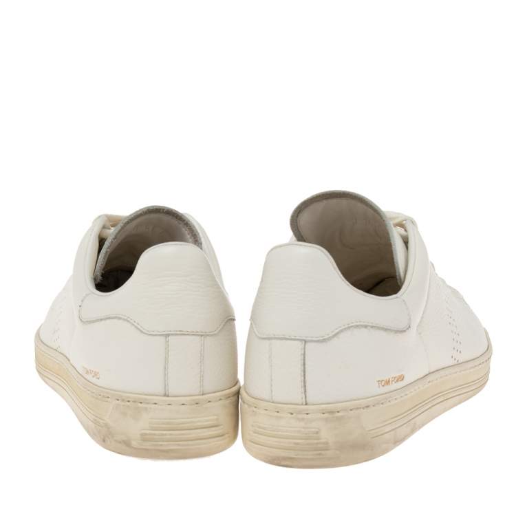 Pre Owned Tom Ford White Leather Low Top Sneakers Size 40