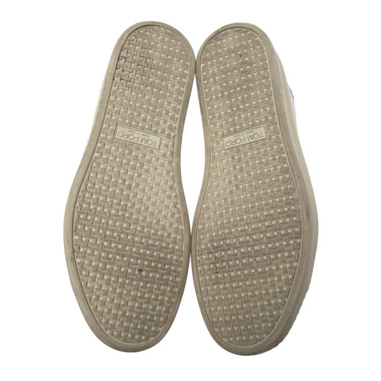 Pre Owned Tom Ford White Leather Low Top Sneakers Size 40