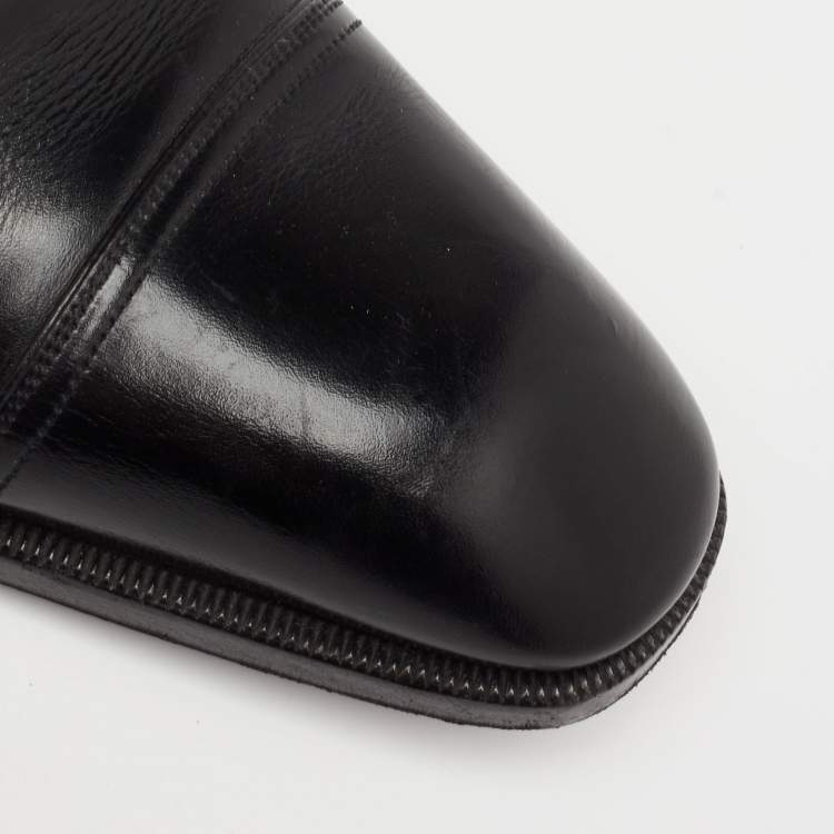 Pre Owned Tom Ford Black Leather Lace-Up Oxfords Size 44